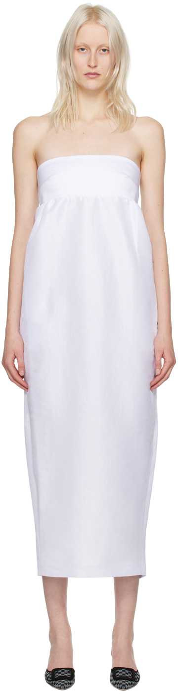 Kika Vargas Ssense Exclusive White Rosetta Maxi Dress