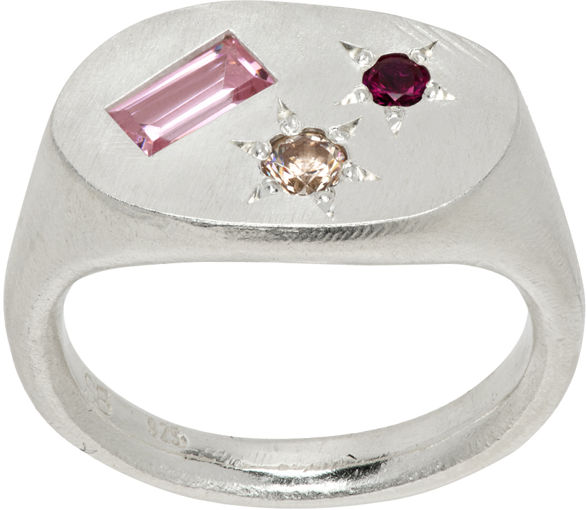 Silver & Pink XL Neapolitan Ring