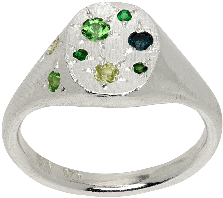 Silver & Green Grapes Ring