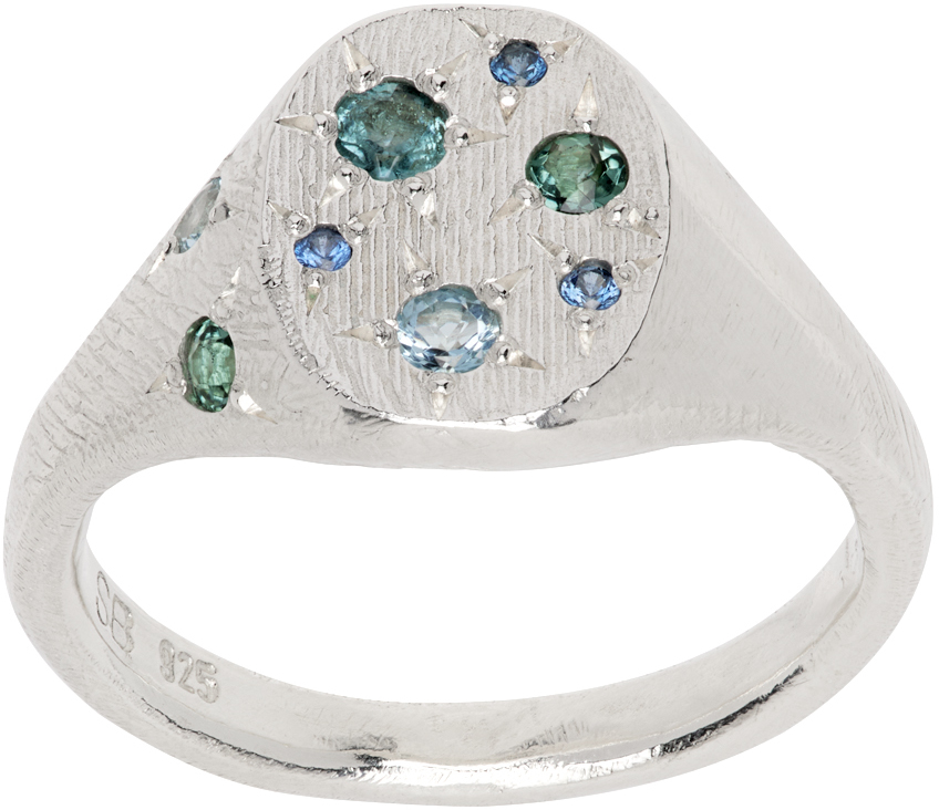 SSENSE Exclusive Silver & Blue Grapes Ring