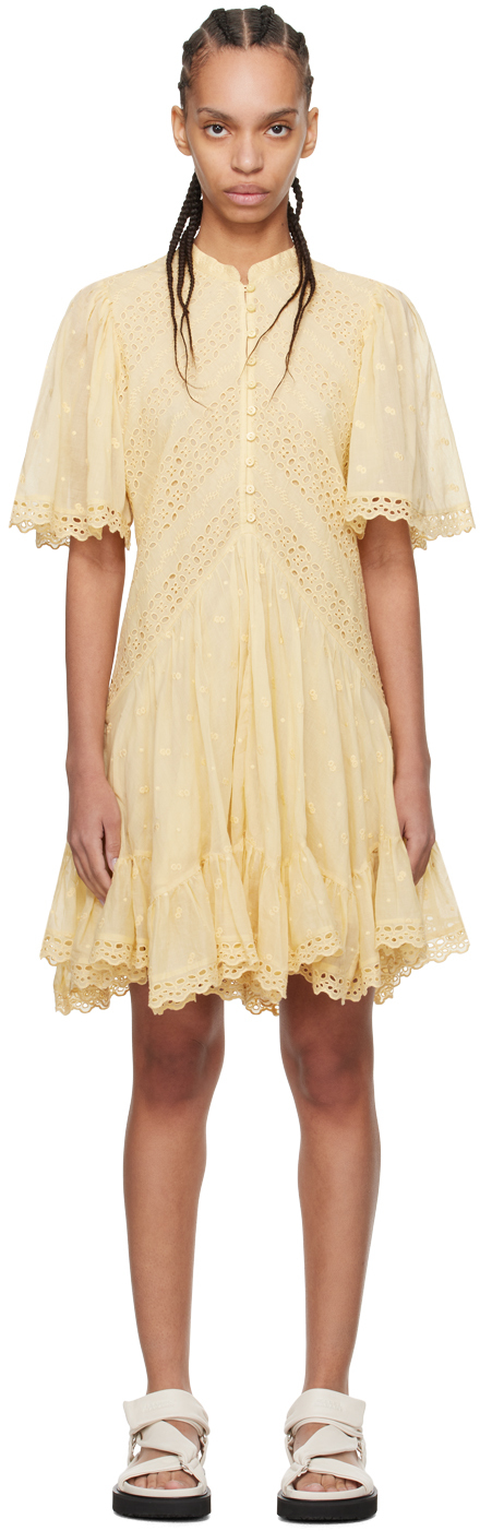 Shop Isabel Marant Étoile Yellow Slayaye Minidress In 23su Sunlight