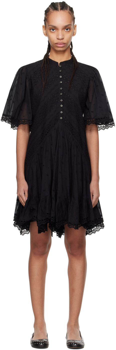 Shop Isabel Marant Étoile Black Slayaye Minidress In 01bk Black