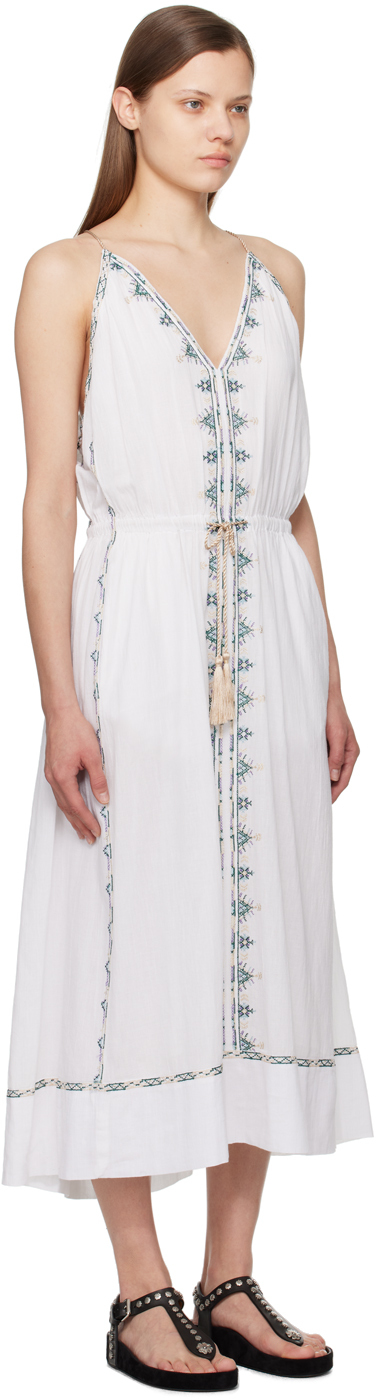 Shop Isabel Marant Étoile White Siana Midi Dress In 20wh White
