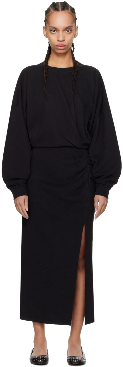 Shop Isabel Marant Étoile Black Salomon Maxi Dress In 01bk Black