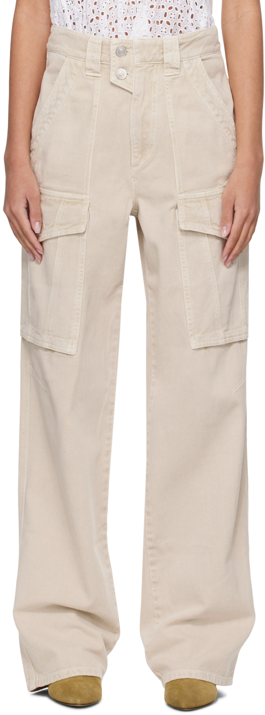 Shop Isabel Marant Étoile Off-white Heilani Jeans In 23ec Ecru