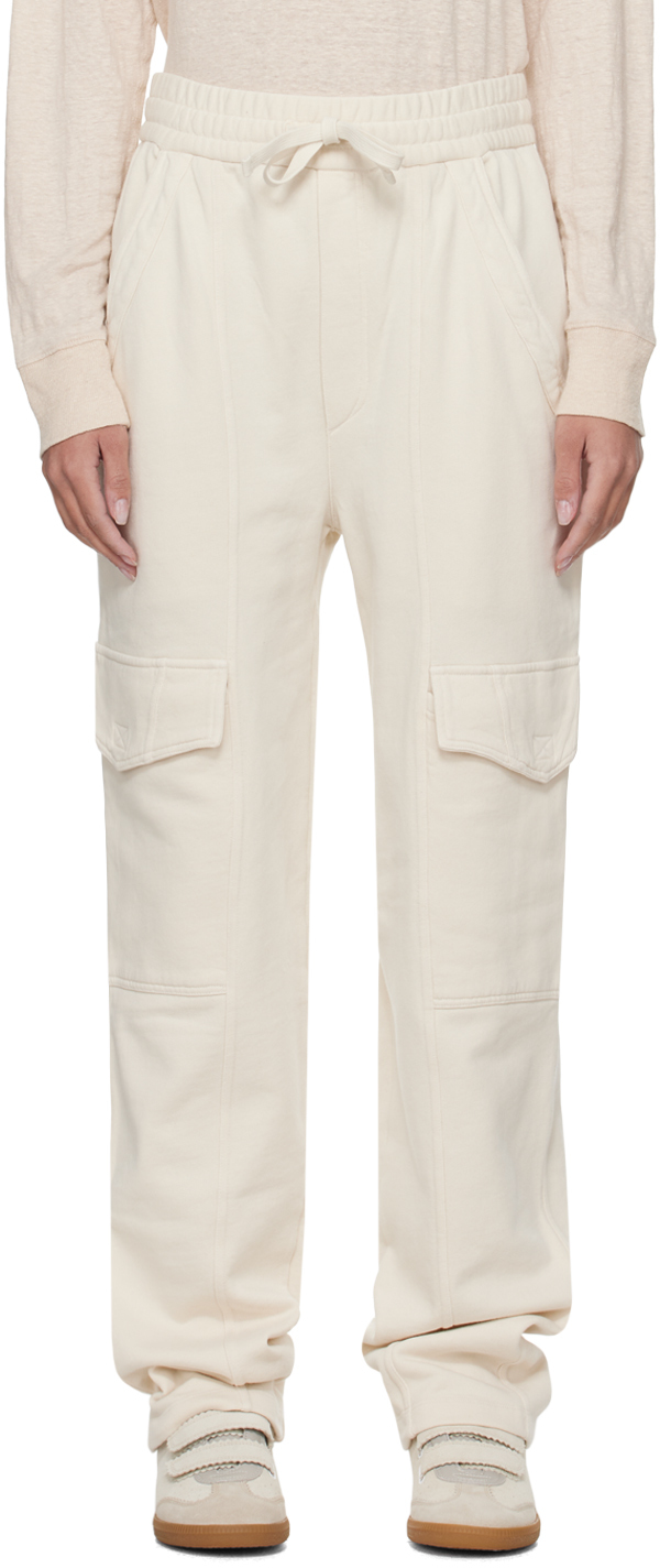 Shop Isabel Marant Étoile Off-white Peorana Trousers In 23ec Ecru
