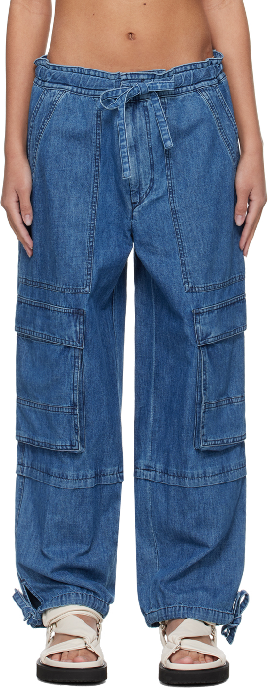 Shop Isabel Marant Étoile Blue Ivy Trousers In 30bu Blue