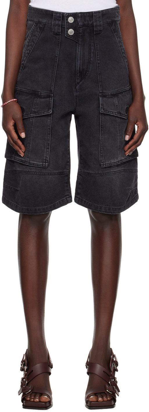 Black Hortens Denim Shorts