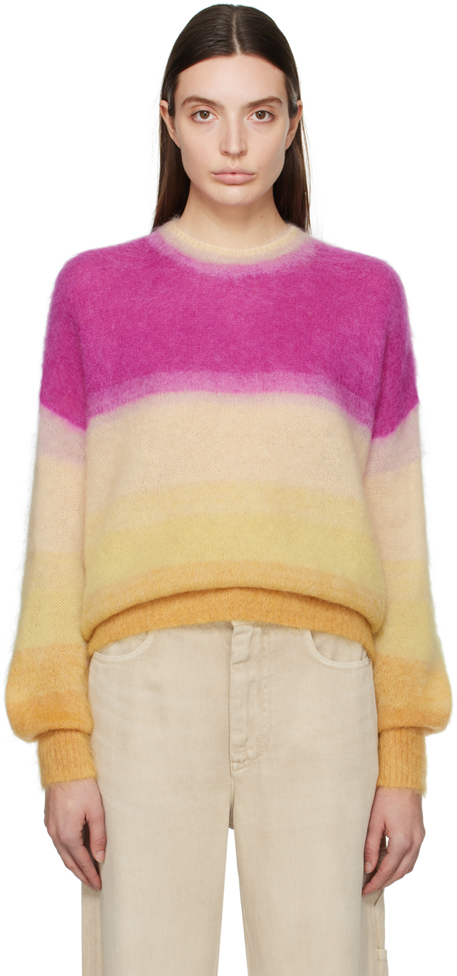 Shop Isabel Marant Étoile Multicolor Drussell Sweater In Fsyw Fushia/yellow