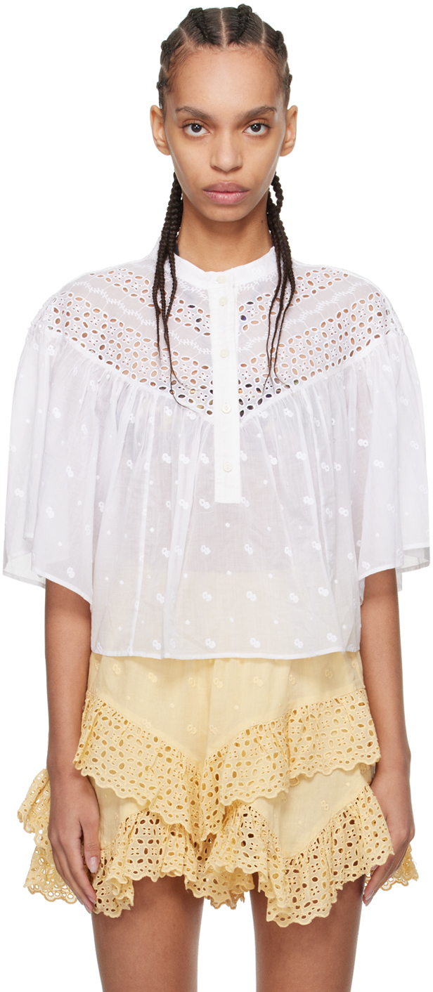 White Safi Blouse By Isabel Marant Etoile On Sale