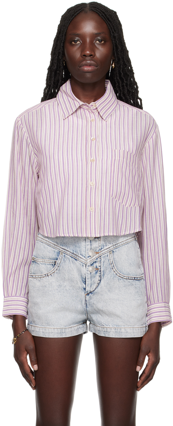 Isabel Marant Étoile striped asymmetric shirt dress - Purple