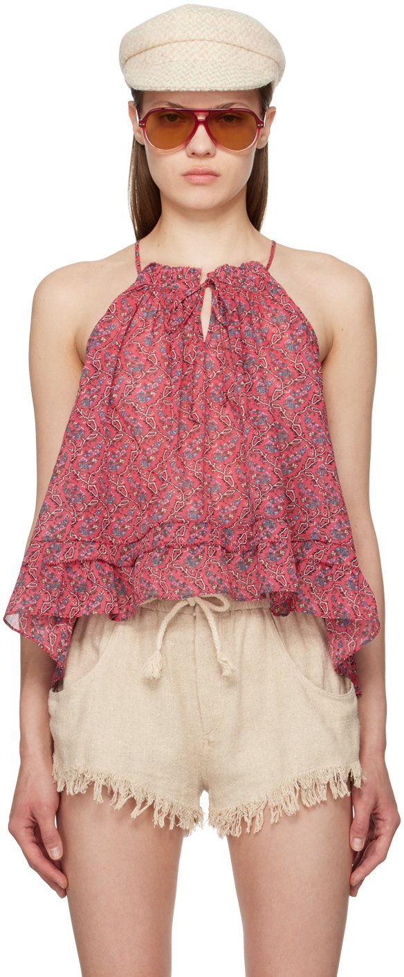 Isabel Marant Étoile Red Fabino Camisole In Crbr Cranberry