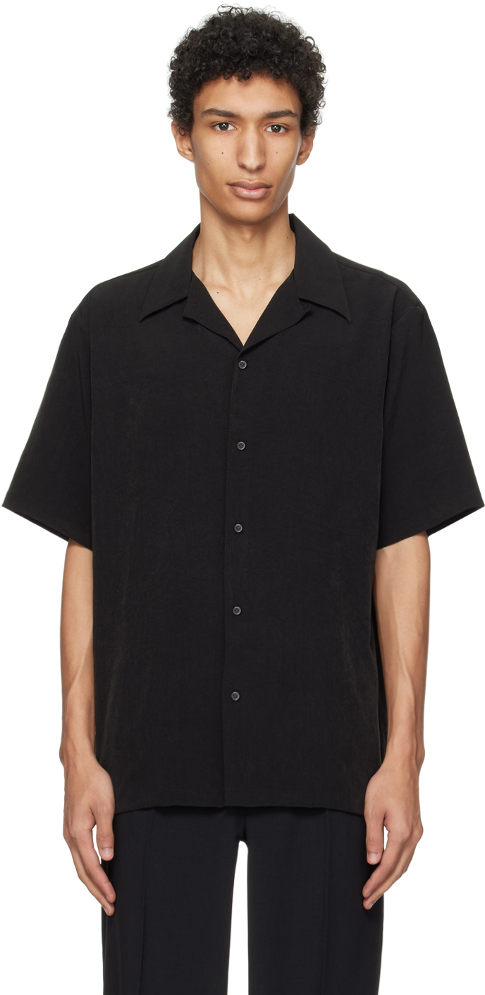 Rainmaker Kyoto Black Open Spread Collar Shirt