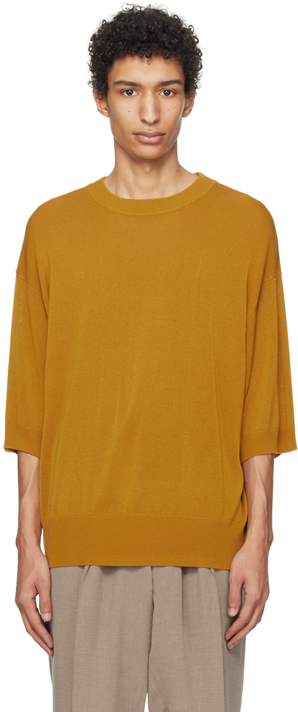 Rainmaker Kyoto Yellow Dropped Shoulder Sweater In Golden Yellow