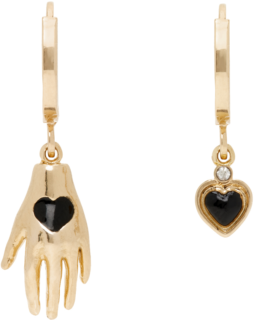 Isabel Marant Gold Happiness Earrings In 01bk Black