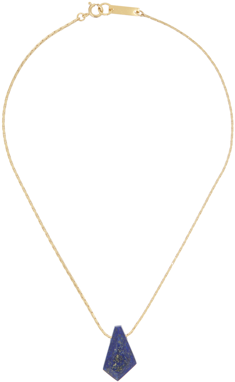 Gold & Navy Pendant Necklace