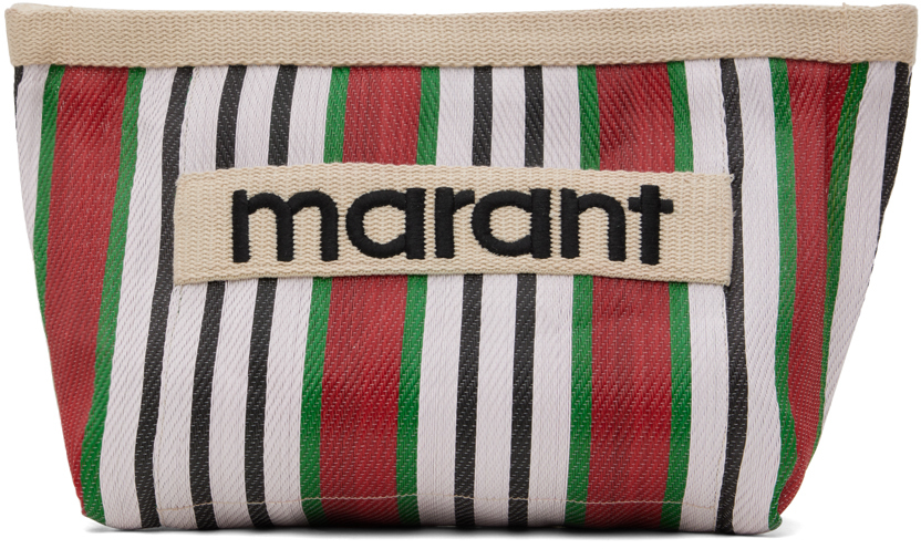 Isabel Marant Red & White Powden Pouch In 70rd Red