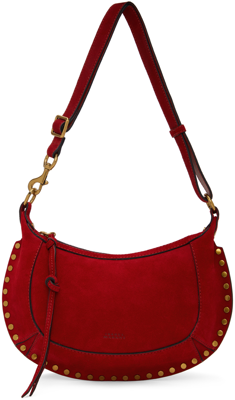 Shop Isabel Marant Red Oskan Moon Bag In 70sr Scarlet Red