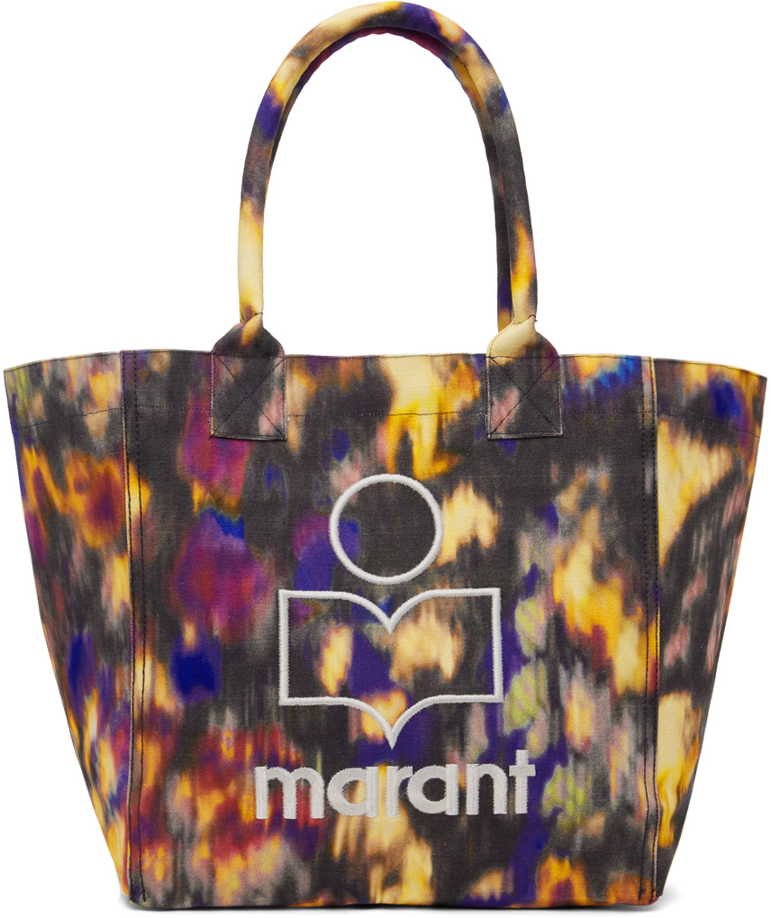 Shop Isabel Marant Multicolor Small Yenky Logo Tote In Oebk Ochre/black