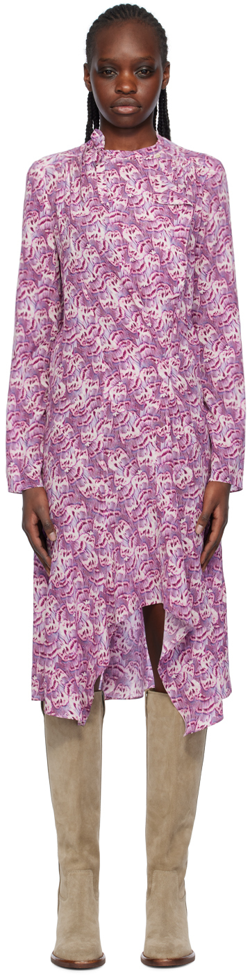 Isabel Marant Pink Umaima Midi Dress In 86ma Mauve