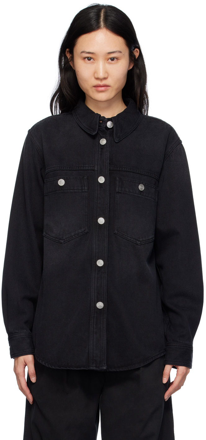 Shop Isabel Marant Black Talbot Denim Jacket In 02fk Faded Black
