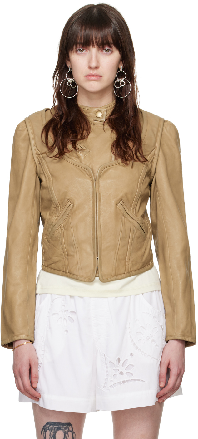 Tan Alexandra Leather Jacket