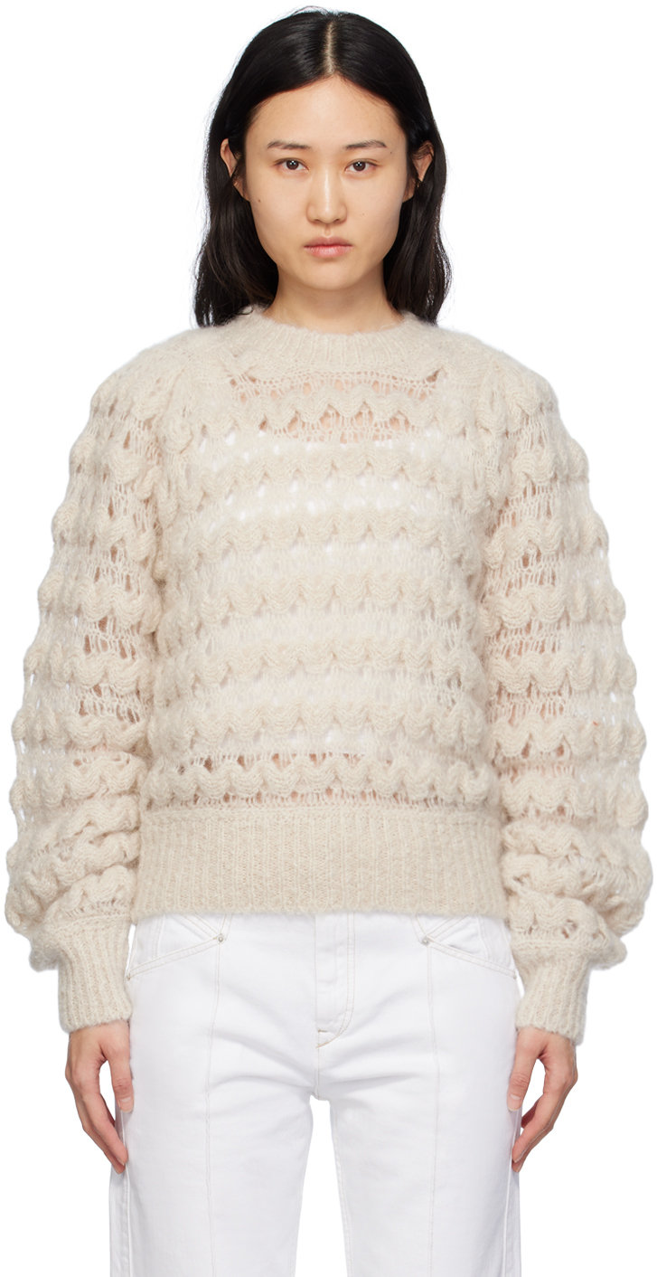Shop Isabel Marant Off-white Elvire Sweater In 23ec Ecru