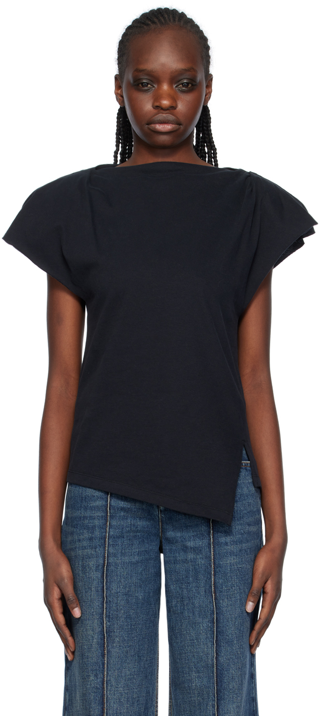 Shop Isabel Marant Black Sebani T-shirt In 01bk Black