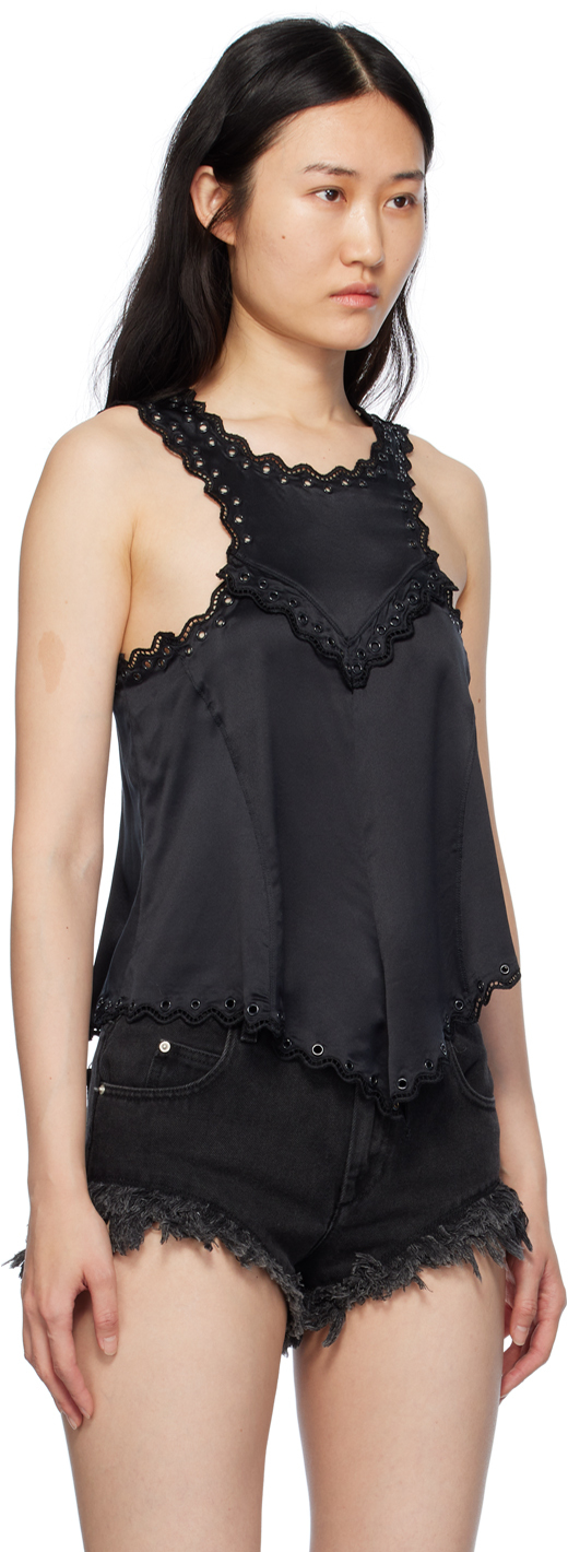 One-shoulder cotton tank top in black - Isabel Marant