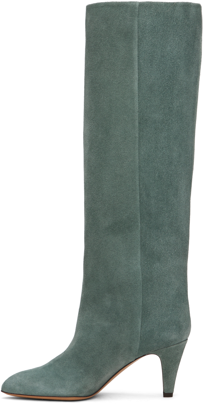 Isabel Marant Green Laspi Boots In 62sg Sea Green