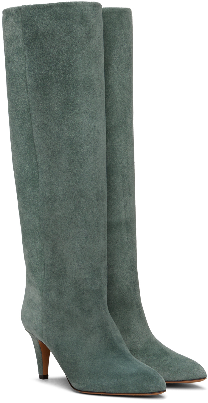 Isabel Marant Green Laspi Boots In 62sg Sea Green