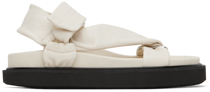 Shop Isabel Marant White Naori Leather Sandals In 20wh White