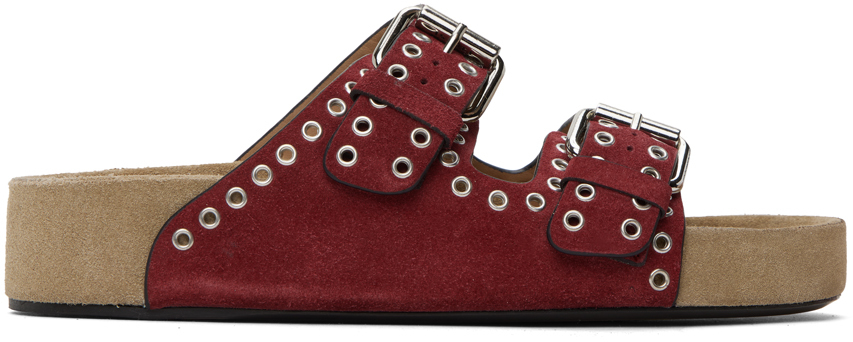 Isabel Marant Red Lennyo Buckle Sandals In 40ry Raspberry