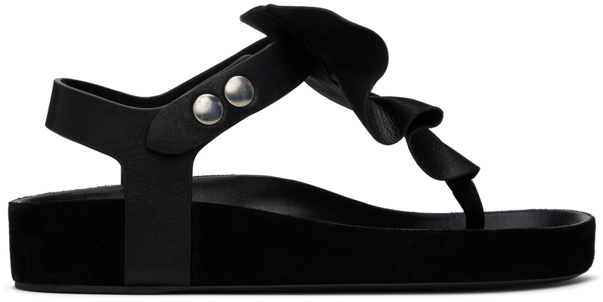 Shop Isabel Marant Black Isela Sandals In 01bk Black