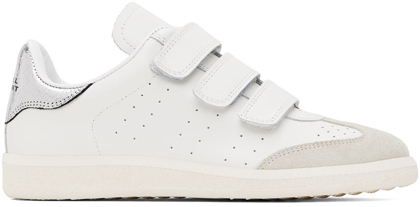 Isabel Marant Beth Suede-trimmed Leather Trainers In White