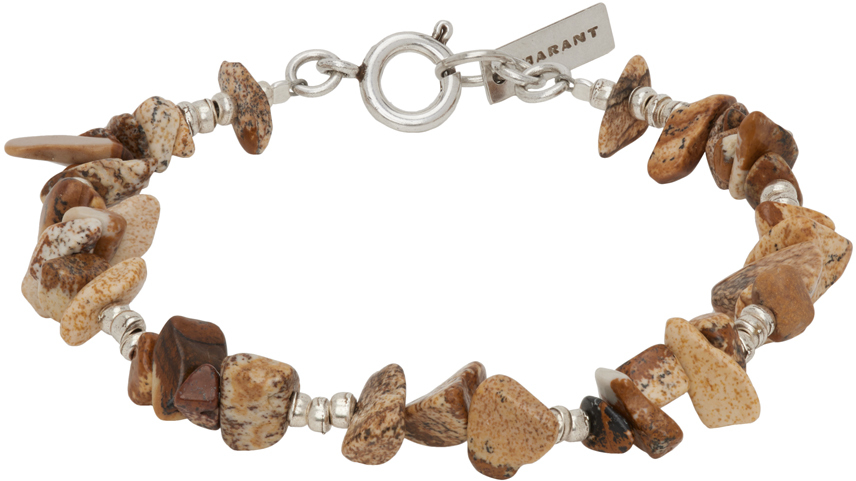 Isabel Marant Brown Prisco Bracelet In Nlsi Natural/silver