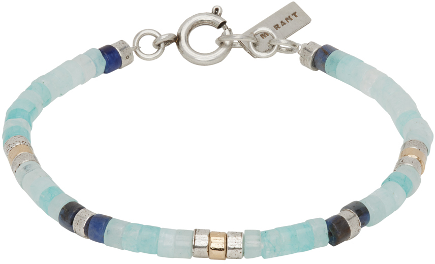Isabel Marant Blue Perfectly Man Bracelet In Pasi Pacific/silver