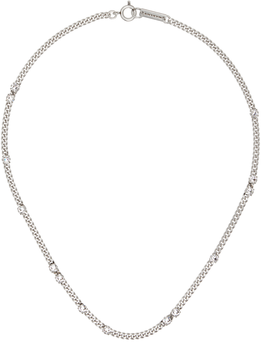 Isabel Marant Silver Livio Man Necklace In Transparent/silver