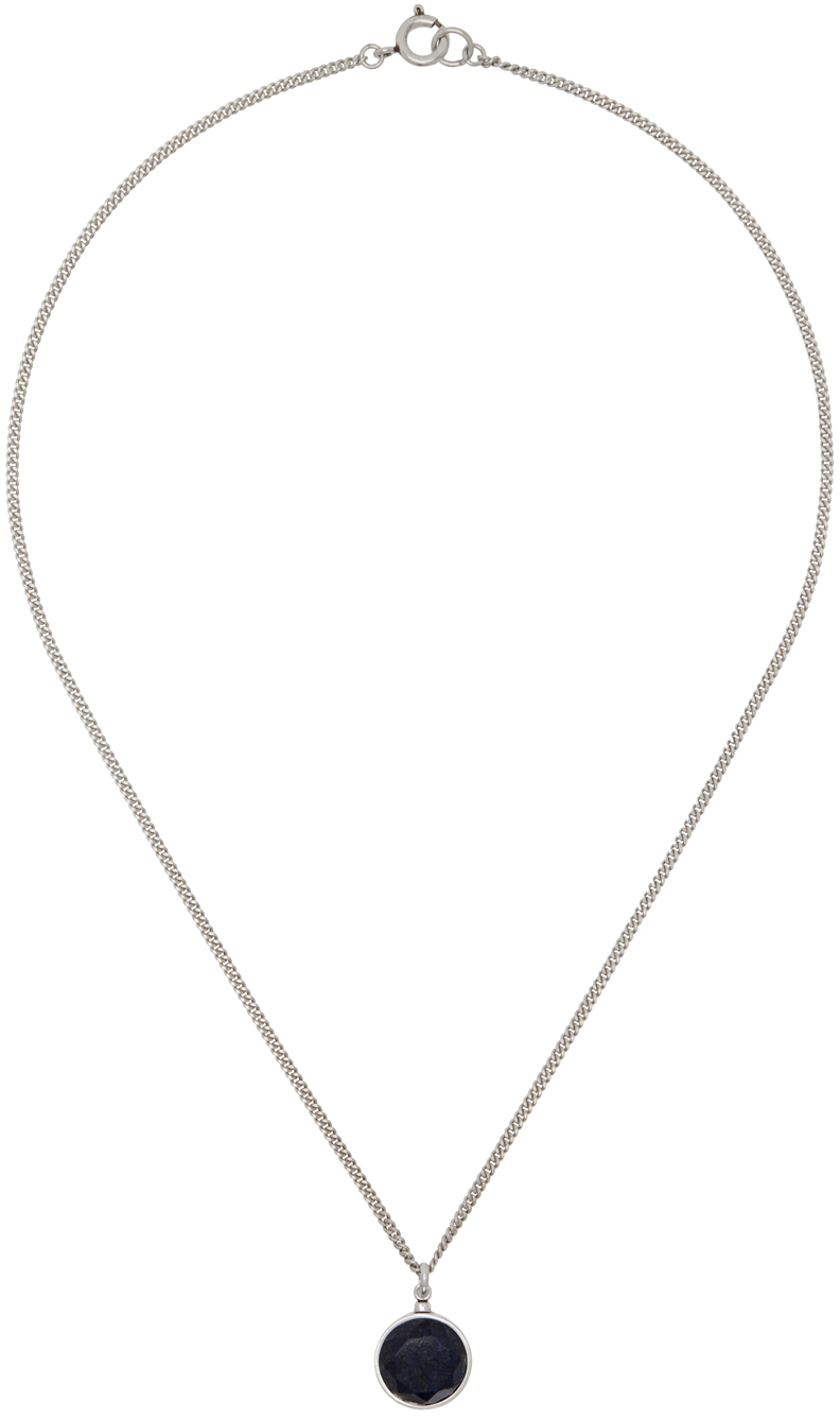 Isabel Marant Silver Alto Necklace In 30na Navy