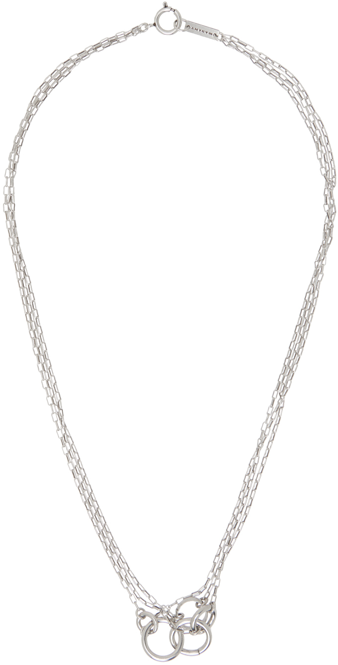 Isabel Marant Silver Dancing Ring Man Necklace In Blue