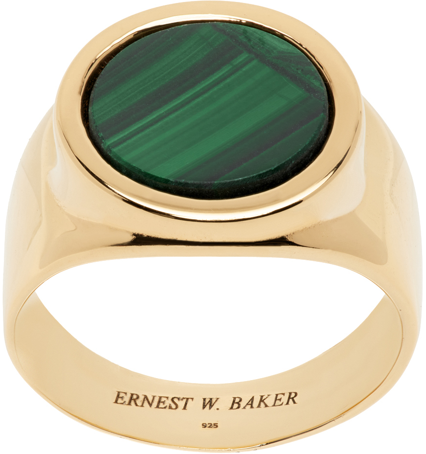 Shop Ernest W Baker Gold Malachite Stone Ring