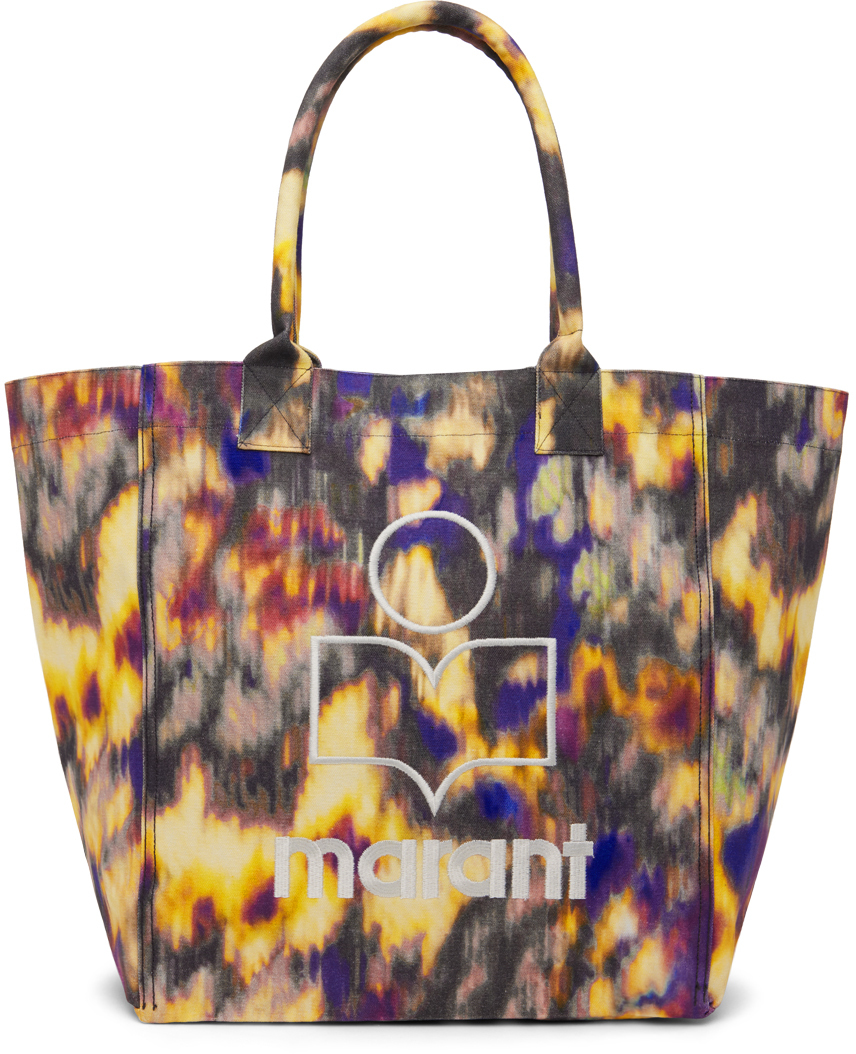Isabel Marant Multicolor Yenky Logo Tote In Orche Black