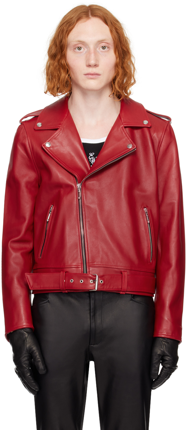 SSENSE Exclusive Red Leather Jacket