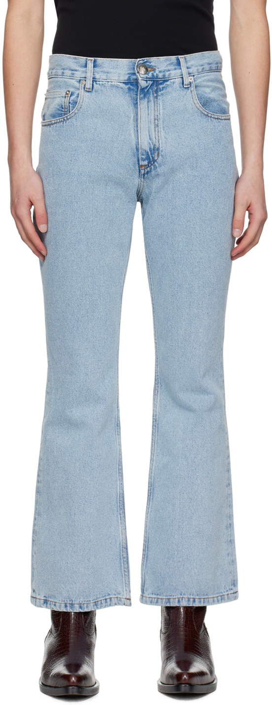 Blue Flared Jeans by Ernest W. Baker on Sale