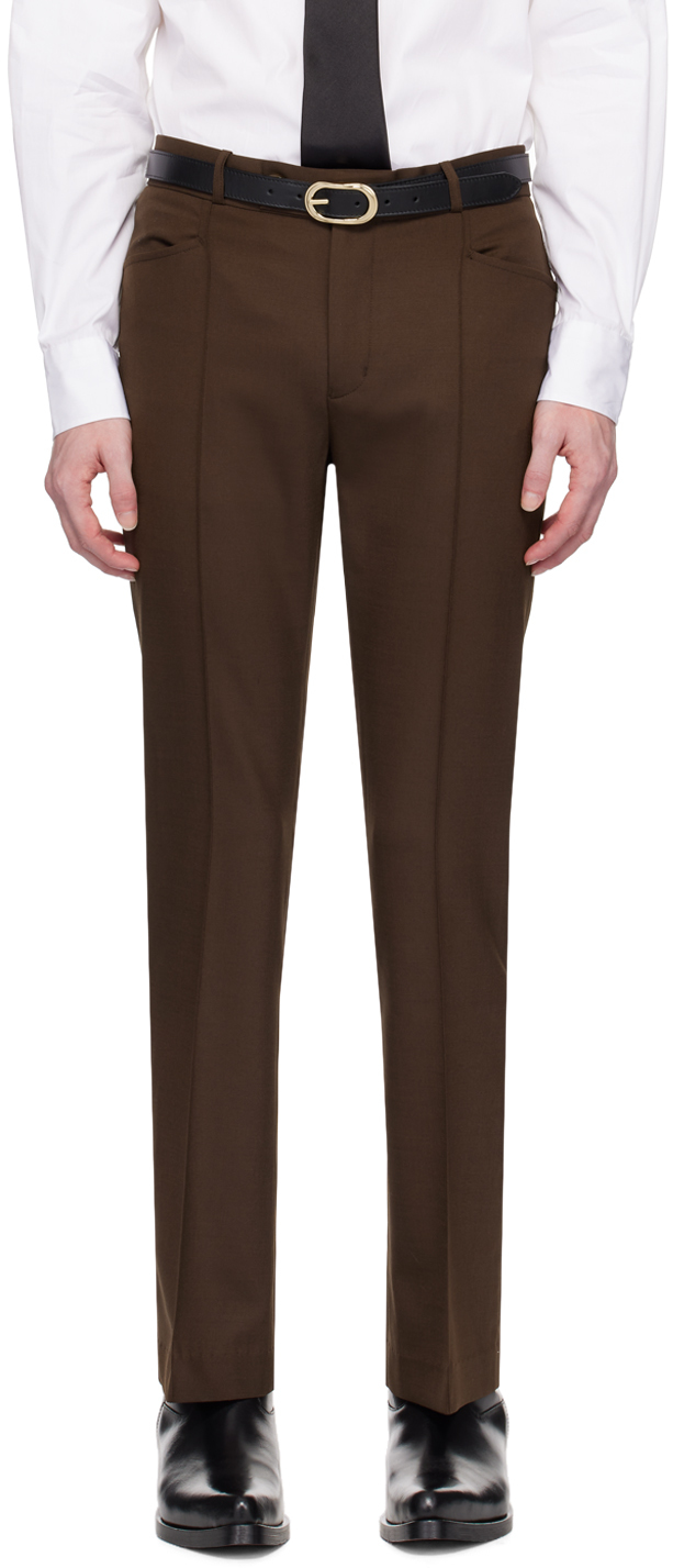 Shop Ernest W Baker Brown Flared Trousers