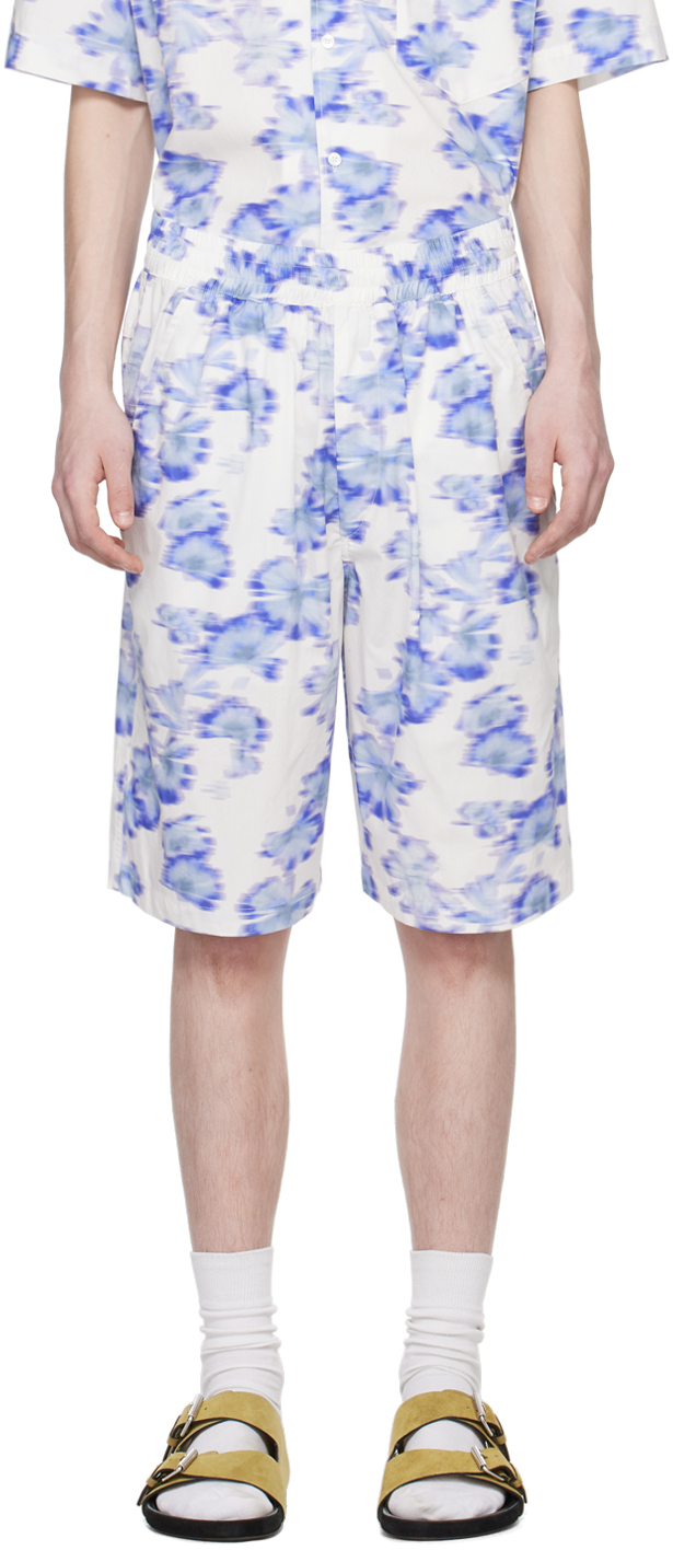 White & Blue Layan Shorts