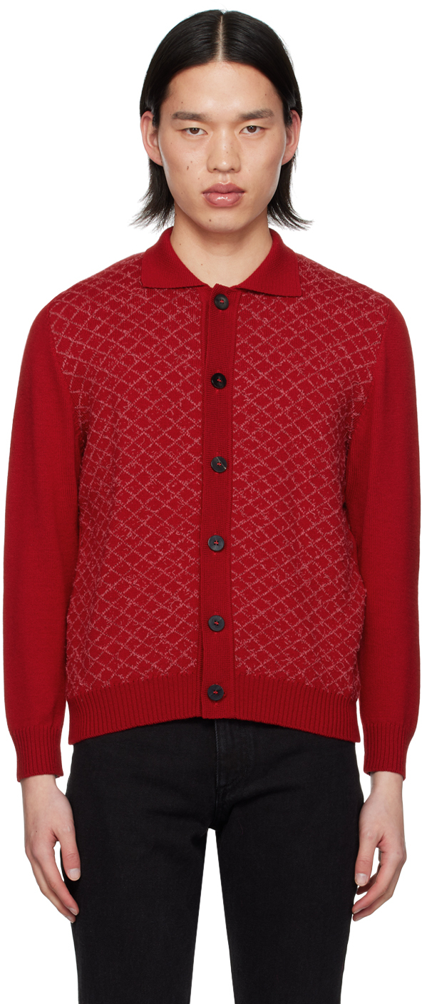 Red Button Up Cardigan