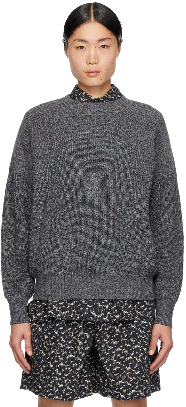 Isabel Marant Gray Barry Sweater In 02fk Faded Black