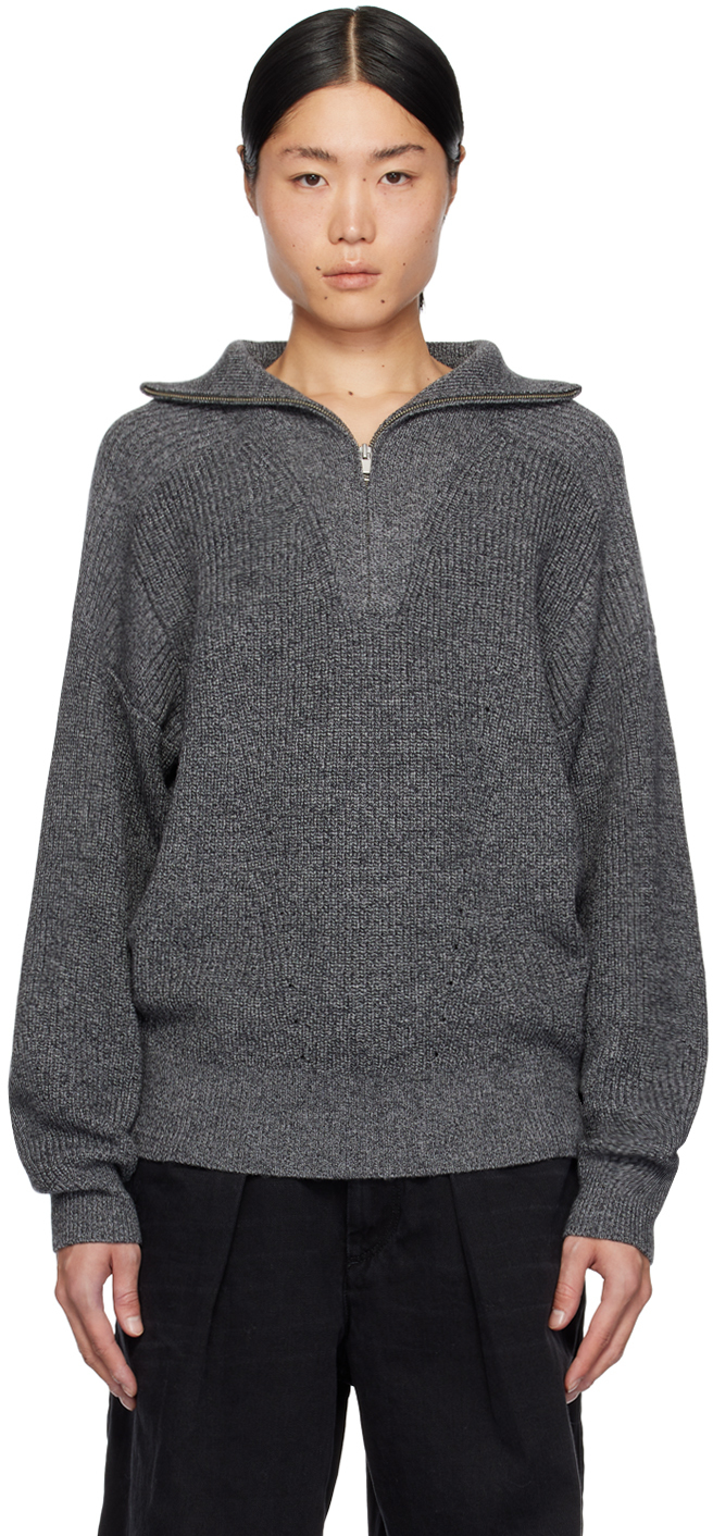 Isabel Marant Gray Benny Sweater In 02fk Faded Black