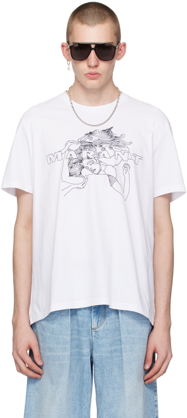 【関税込み】Isabel Marant ホワイト Honore Tシャツ Off-White Honore T-shirt by Isabel Marant on Sale